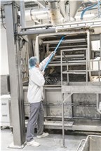 Vikan Stainless Steel Scraper with Threaded Handle, 100 mm, Blue