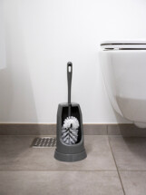 Vikan Toilet Brush w/Rim Brush, 400 mm, Medium, Grey