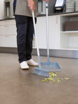 Vikan Dustpan Broom with Angled Thread, 250 mm, Medium, Blue