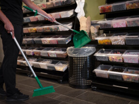 Vikan Upright Dustpan and Broom Set, 330 mm, Medium, Blue