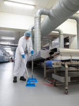 Vikan Dustpan Broom with Angled Thread, 250 mm, Medium, Blue