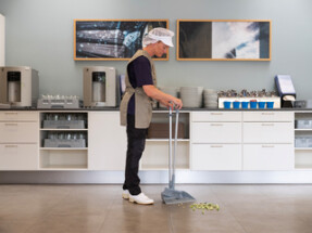 Vikan Dustpan Broom with Angled Thread, 250 mm, Medium, Blue