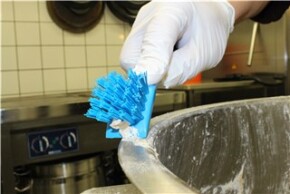 Vikan Detail Brush with Scraping Edge, 150 mm, Hard, Blue