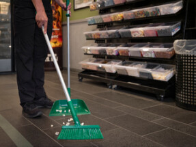 Vikan Upright Dustpan and Broom Set, 330 mm, Medium, Blue