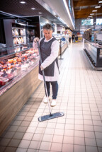 Vikan Damp 47 Dark microfibre mop, Hook & Loop, 40 cm, Grey