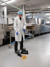 Vikan Dustpan Broom with Angled Thread, 250 mm, Medium, Blue