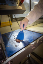 Vikan Hand Scraper, Metal Detectable, 75 mm, Blue