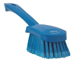 Vikan Washing Brush w/short Handle, 270 mm, Soft/split, Blue