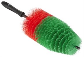 Vikan Alloy Wheel Brush, Large, Ø105 mm, 425 mm, Soft, Black