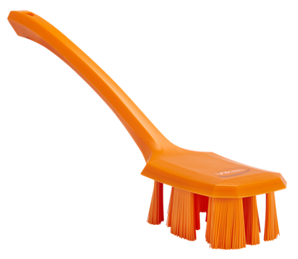 UST Hand Brush w/long Handle, 395 mm, Hard, Orange