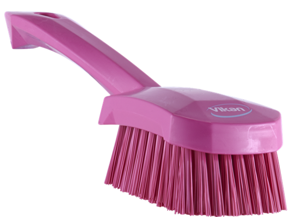 Washing Brush w/short Handle, 270 mm, Hard, Pink