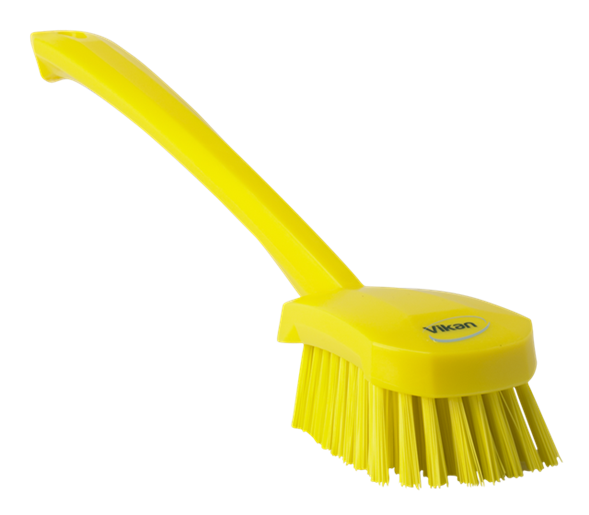 Washing Brush w/long handle, 415 mm, Hard, Yellow