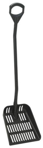 Ergonomic shovel with drain holes, 350 mm,  Black