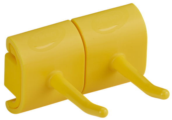 Hygienic Wall Bracket, Double Hook Module, 82 mm, Yellow