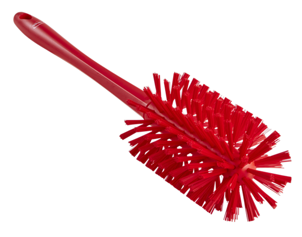 Pipe Brush w/handle, one piece, 430 mm, Medium/hard, Red