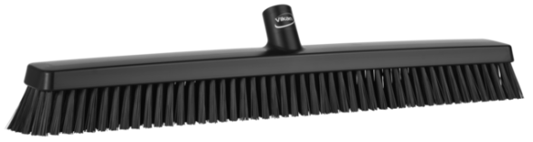 Heavy-Duty Push Broom, 24.4", Soft/stiff, Black