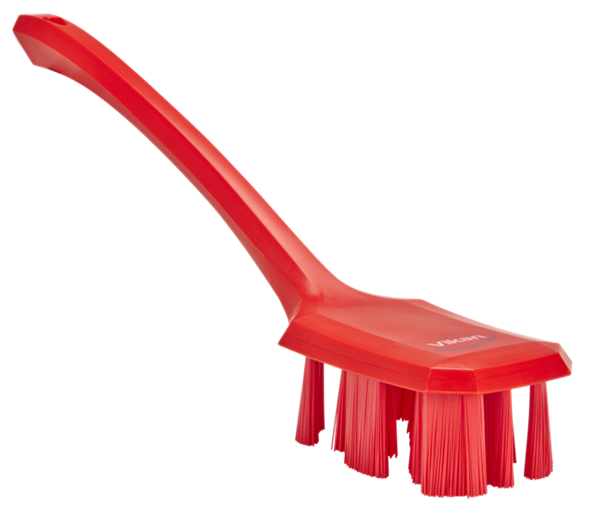 UST Hand Brush w/long Handle, 395 mm, Hard, Red