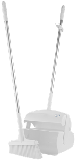 Dustpan set, closable with broom, 370 mm, Medium, White