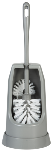 Toilet Brush w/Rim Brush, 400 mm, Medium, Grey