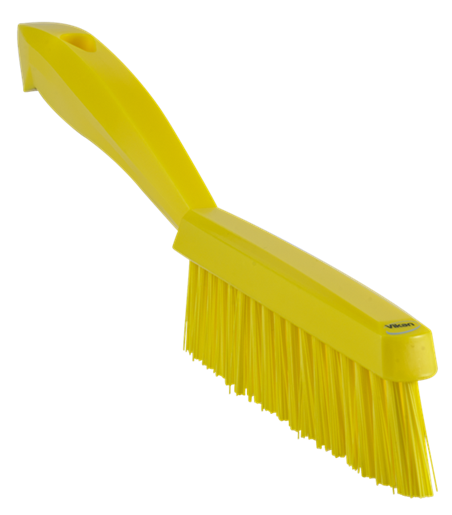 Narrow Hand Brush w/Short Handle, 300 mm, Very hard, Yellow