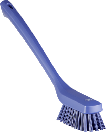 Narrow Cleaning Brush with Long Handle, 420 mm, Hard, Purple