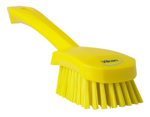 Washing Brush with short Handle, 270 mm, Hard, Yellow