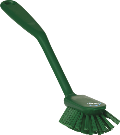 Dish Brush w/Scraping Edge, 280 mm, Medium, Green