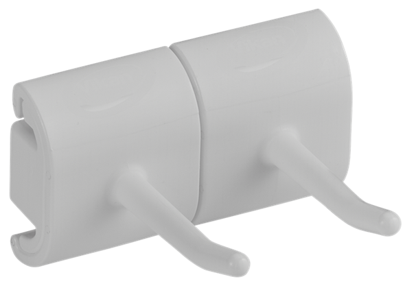 Hygienic Wall Bracket, Double Hook Module, 82 mm, White