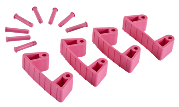 Rubber Clip x 4 for 1017 and 1018, 120 mm, Pink