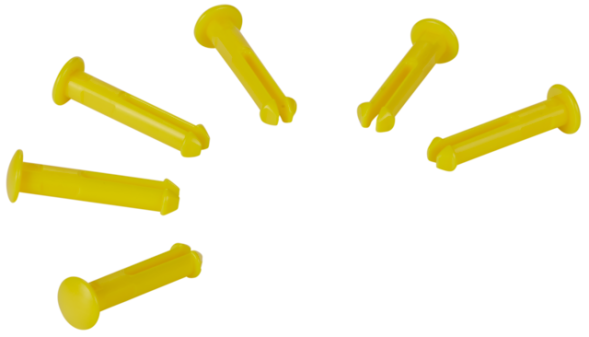 6 Spare part pins for 1011x  & 1013x, Yellow