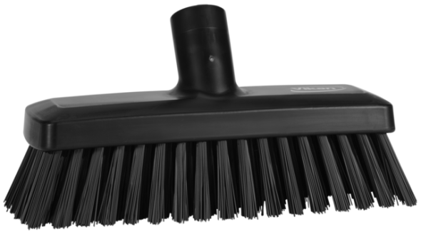 Compact Wall/Deck Scrub, 225 mm, Hard, Black