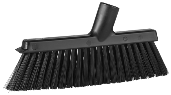 Dustpan Broom with Angled Thread, 250 mm, Medium, Black