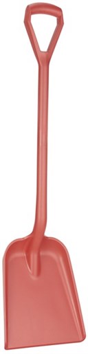 Vikan Shovel, Metal Detectable, D Grip, 327 x 271 x 50 mm, 1040 mm,  Red