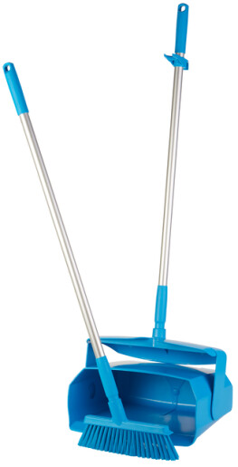 Vikan Dustpan set, closable with broom, 350 mm, Medium, Blue