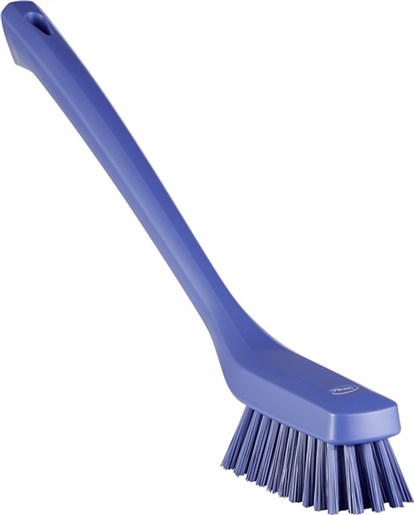 Vikan Narrow Cleaning Brush with Long Handle, 420 mm, Hard, Purple