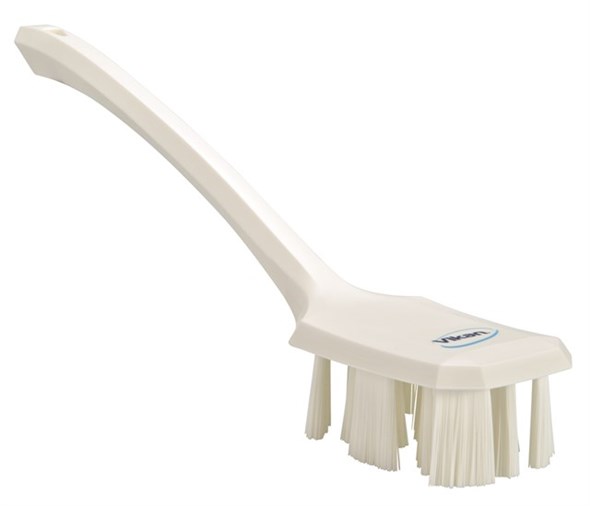 Vikan UST Hand Brush w/long Handle, 395 mm, Hard, White