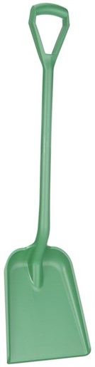 Vikan Shovel, Metal Detectable, D Grip, 327 x 271 x 50 mm, 1040 mm,  Green