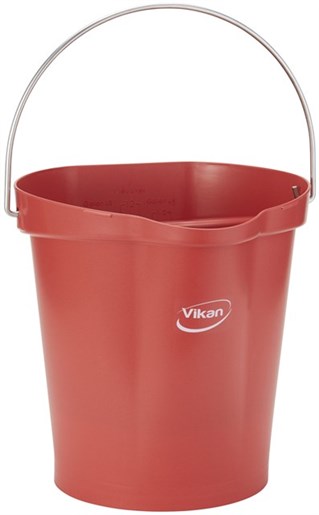 Vikan Bucket, Metal Detectable, 12 Litre, Red